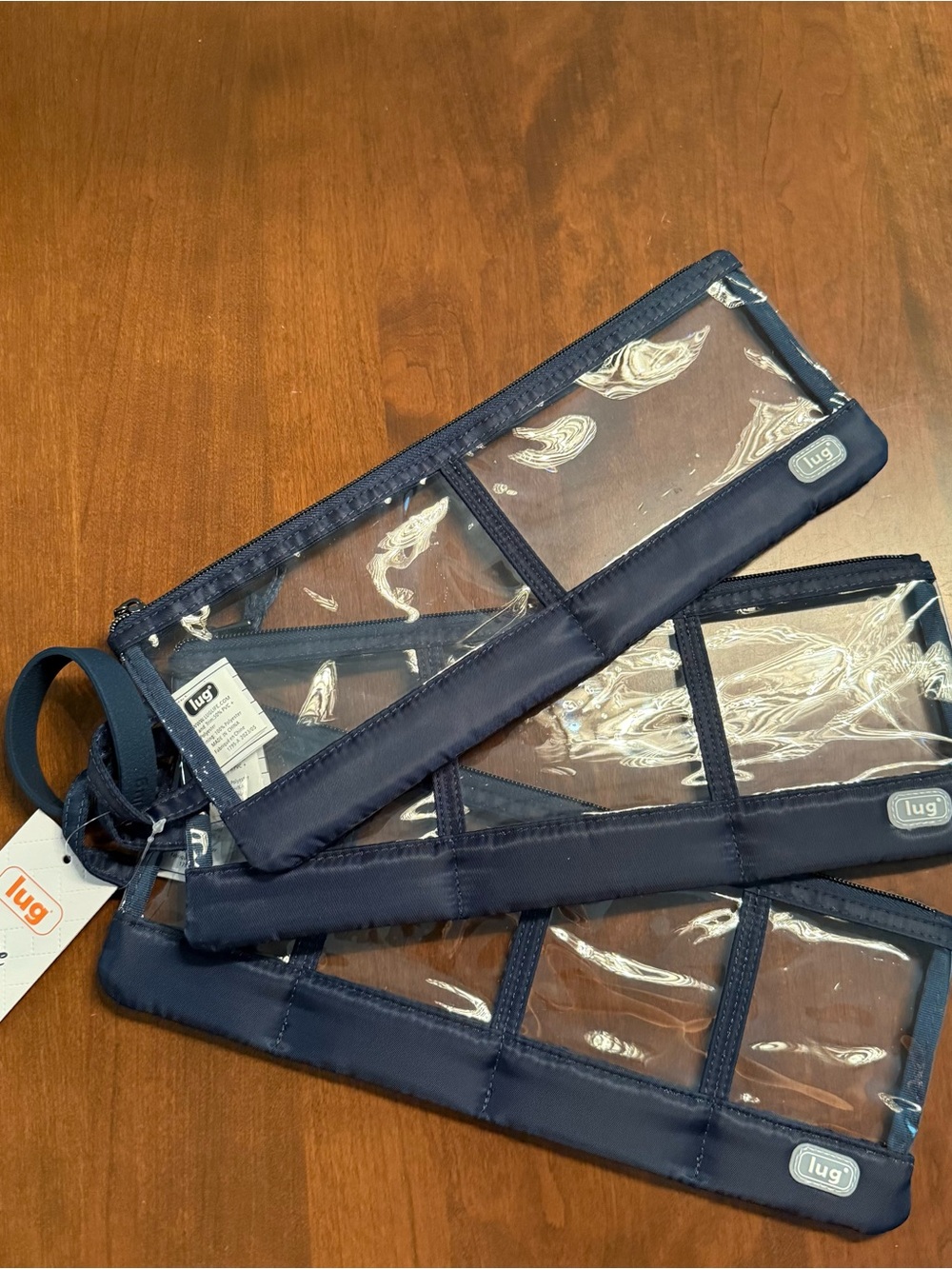 Lug Clear Travel Envelope Pouches in Indigo Navy Blur
